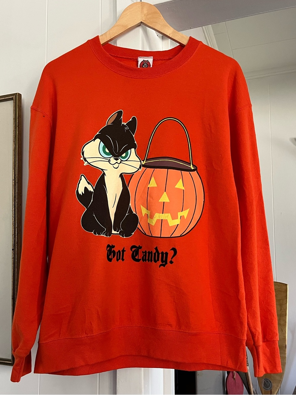 Vintage Halloween Looney Tunes Got Candy? Sweatshirt Crewneck Pussyfoot Cat 90s